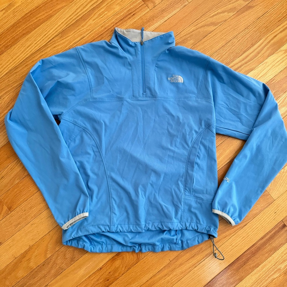 North Face Blue Pullover Active Jacket Quarter Zip Crewneck